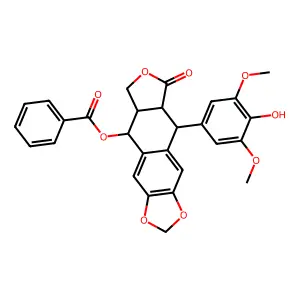 4'-O-Demethyl-4beta-benzoylpodophyllotoxin structure
