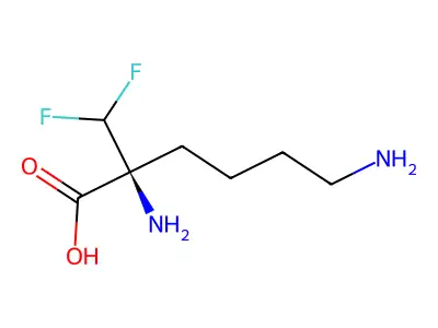 (S)-2-(Difluoromethyl)-2,6-diaminohexanoic acid structure