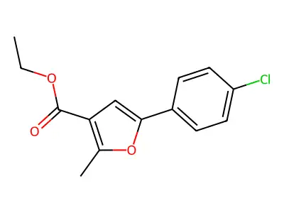 Ethyl 5-(4-chlorophenyl)-2-methyl-3-furoate structure