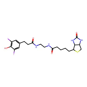 Biotinylamidoethyl-3-(3,5-diiodo-4-hydroxyphenyl)propionamide structure