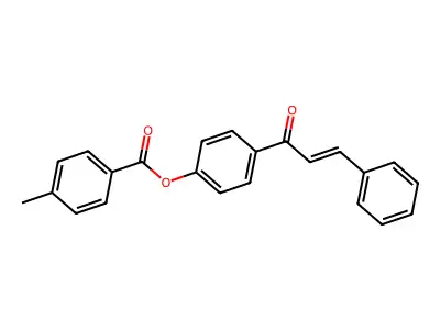 Benzoic acid, 4-methyl-, 4-(1-oxo-3-phenyl-2-propenyl)phenyl ester structure