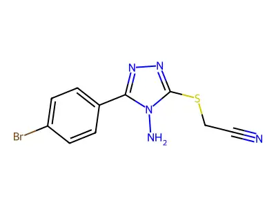 Acetonitrile, [[4-amino-5-(4-bromophenyl)-4H-1,2,4-triazol-3-yl]thio]- structure