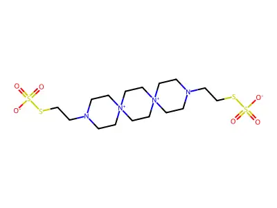 N,N'''-Di-(beta-(thiosulfate)ethyl)-N',N''-dispiropiperazinium structure