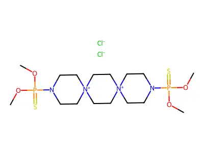N,N'''-Di-((O,O-dimethylthiophosphate))-N,N''-dispirotripiperazinium dichloride structure