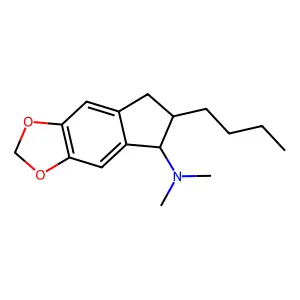 2-Butyl-3-(dimethylamino)-5,6-methylenedioxyindan structure