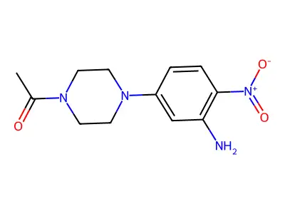 1-Acetyl-4-(3-amino-4-nitrophenyl)piperazine structure