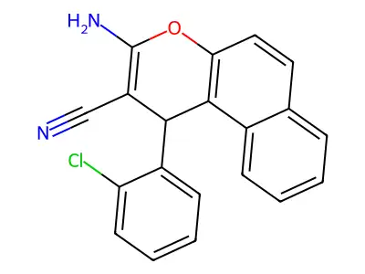 3-amino-1-(2-chlorophenyl)-1H-benzo[f]chromene-2-carbonitrile structure