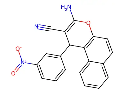 3-amino-1-(3-nitrophenyl)-1H-benzo[f]chromene-2-carbonitrile structure