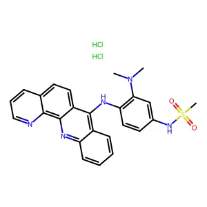 4-(7-Benzo(b)-1,10-phenanthrolinylamino)-3-dimethylaminomethanesulfonanilide dihydrochloride monohydrate structure