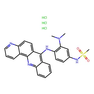 Methanesulfonamide, N-(4-(benzo(b)(1,7)phenanthrolin-7-ylamino)-3-(dimethylamino)phenyl)-, trihydrochloride structure