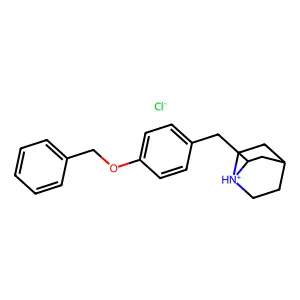 1-Azabicyclo(2.2.2)octane, 2-((4-(phenylmethoxy)phenyl)methyl)-, hydrochloride structure