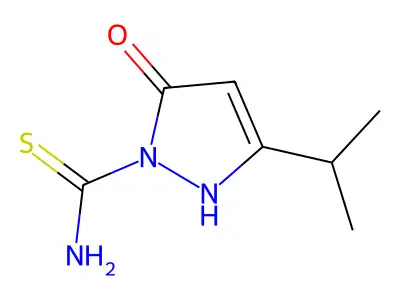 1-(Aminothioxomethyl)-3-(isopropyl)-3-pyrazolin-5-one structure