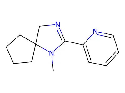 1,3-Diazaspiro(4.4)non-2-ene, 1-methyl-2-(2-pyridyl)- structure