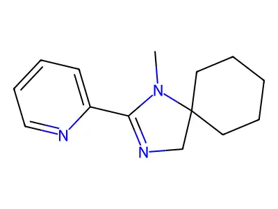 1,3-Diazaspiro(4.5)dec-2-ene, 1-methyl-2-(2-pyridyl)- structure