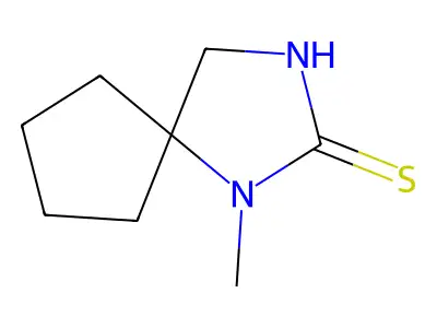 1,3-Diazaspiro(4.4)nonane-2-thione, 1-methyl- structure