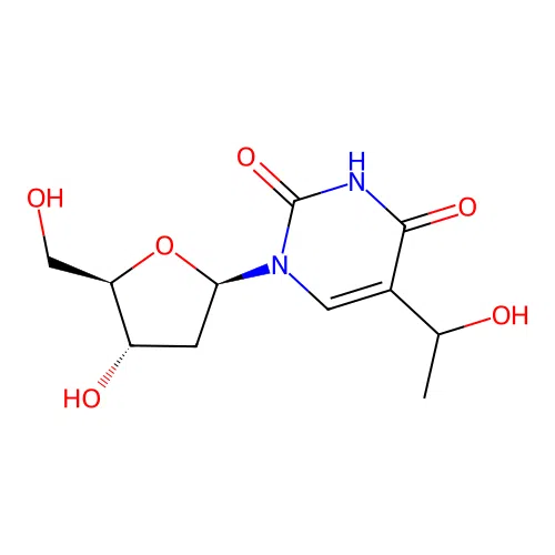 2'-Deoxy-5-(1-hydroxyethyl)uridine structure