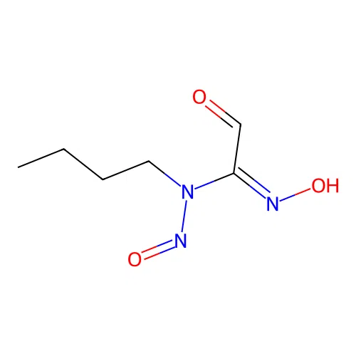 N-Butyl-1-hydroxyimino-N-nitroso-2-oxoethylamine structure