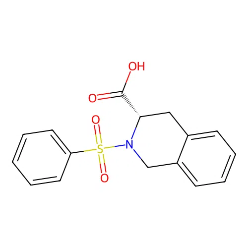(3S)-2-(Benzenesulfonyl)-1,2,3,4-tetrahydroisoquinoline-3-carboxylic acid structure