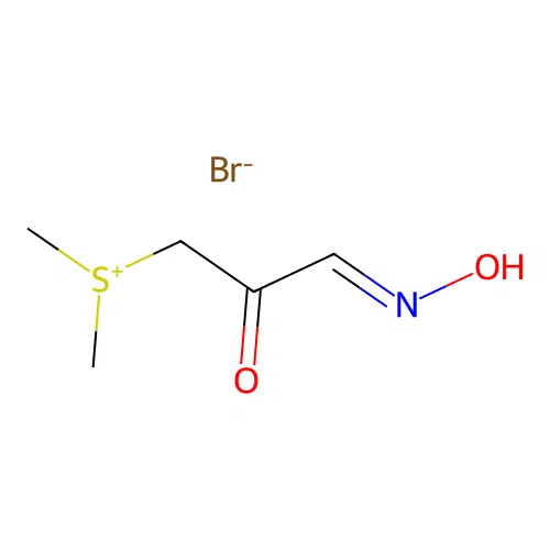 ((E)-3-(Hydroxyimino)acetonyl)dimethylsulfonium bromide structure