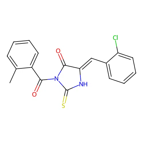 4-Imidazolidinone, 5-((2-chlorophenyl)methylene)-3-(2-methylbenzoyl)-2-thioxo- structure