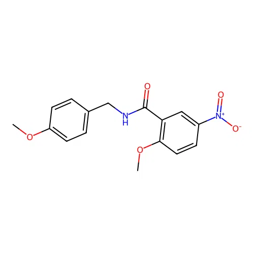 2-Methoxy-N-((4-methoxyphenyl)methyl)-5-nitrobenzamide structure