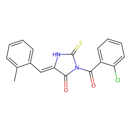 4-Imidazolidinone, 3-(2-chlorobenzoyl)-5-((2-methylphenyl)methylene)-2-thioxo- structure