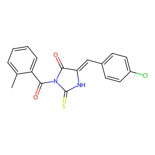 4-Imidazolidinone, 5-((4-chlorophenyl)methylene)-3-(2-methylbenzoyl)-2-thioxo- structure
