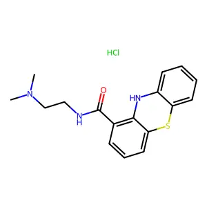 10H-Phenothiazine-1-carboxamide, N-(2-(dimethylamino)ethyl)-, monohydrochloride structure