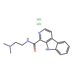9H-Pyrido(3,4-b)indole-1-carboxamide, N-(2-(dimethylamino)ethyl)-, dihydrochloride structure