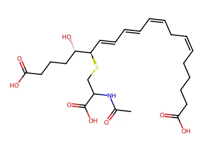 20-Carboxy-N-acetylleukotriene E4 structure