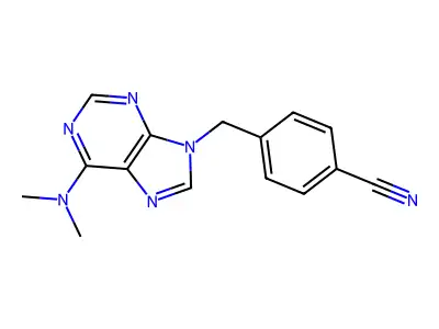 Benzonitrile, 4-((6-(dimethylamino)-9H-purin-9-yl)methyl)- structure