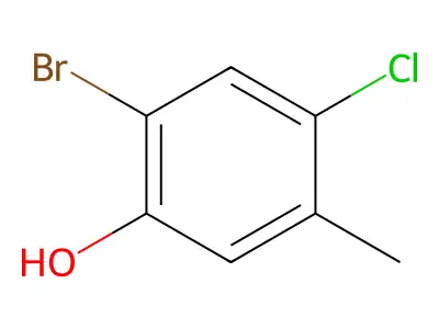 2-Bromo-4-chloro-5-methylphenol structure