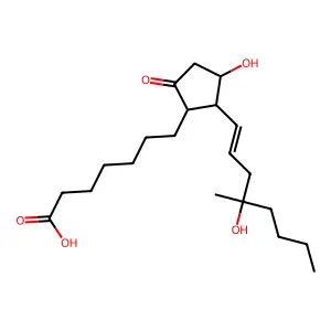 7-[3-Hydroxy-2-(4-hydroxy-4-methyloct-1-en-1-yl)-5-oxocyclopentyl]heptanoic acid structure