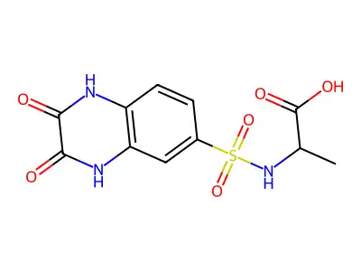 2-(2,3-Dioxo-1,2,3,4-tetrahydroquinoxaline-6-sulfonamido)propanoic acid structure