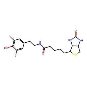 N-(4-Hydroxy-3,5-diiodophenylethyl)biotin amide structure