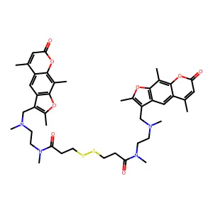 Dithiobis(ethylmethylamidoethylmethylaminomethyl-2,5,9-trimethylpsoralen) structure