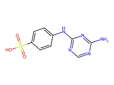 4-[(4-Amino-1,3,5-triazin-2-yl)amino]benzenesulfonic acid structure