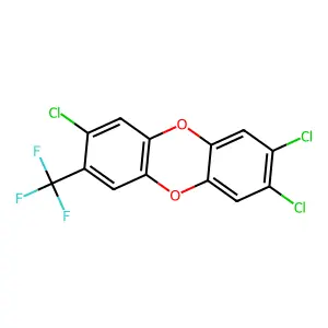 Dibenzo(b,e)(1,4)dioxin, 2,3,7-trichloro-8-(trifluoromethyl)- structure