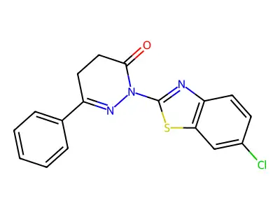 3(2H)-Pyridazinone, 4,5-dihydro-2-(6-chloro-2-benzothiazolyl)-6-phenyl- structure