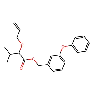 Butanoic acid, 3-methyl-2-(2-propenyloxy)-, (3-phenoxyphenyl)methyl ester structure