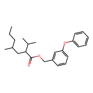 Heptanoic acid, 4-methyl-2-(1-methylethyl)-, (3-phenoxyphenyl)methyl ester structure