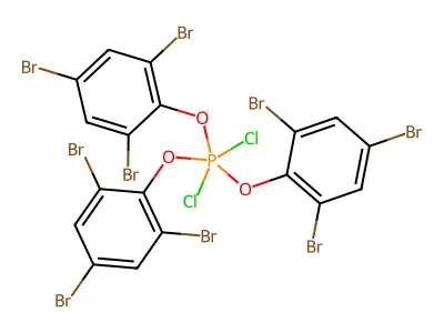 Tris(2,4,6-tribromophenoxy)dichlorophosphorane structure