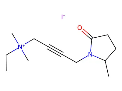 N-Ethyl-N,N-dimethyl-4-(2-methyl-5-oxopyrrolidin-1-yl)but-2-yn-1-aminium iodide structure