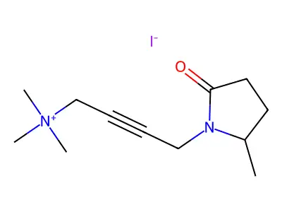 2-Butyn-1-aminium, 4-(2-methyl-5-oxo-1-pyrrolidinyl)-N,N,N-trimethyl-, iodide structure