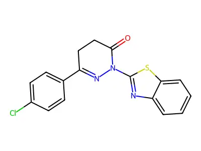 3(2H)-Pyridazinone, 4,5-dihydro-2-(2-benzothiazolyl)-6-(4-chlorophenyl)- structure