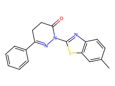 3(2H)-Pyridazinone, 4,5-dihydro-2-(6-methyl-2-benzothiazolyl)-6-phenyl- structure