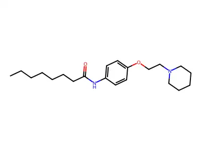 p-Octanophenetidide, beta-piperidino- structure