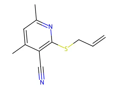 2-(Allylsulfanyl)-4,6-dimethylnicotinonitrile structure