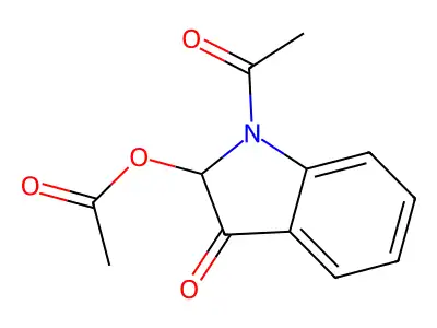 (1-acetyl-3-oxo-2H-indol-2-yl) acetate structure