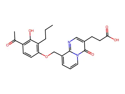 4H-Pyrido(1,2-a)pyrimidine-3-propanoic acid, 9-((4-acetyl-3-hydroxy-2-propylphenoxy)methyl)-4-oxo- structure